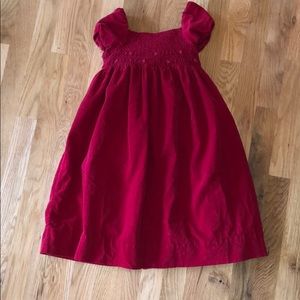 Ralph Lauren red corduory smocked dress 6